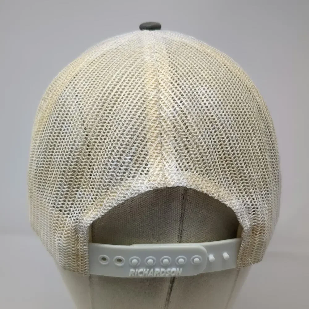 Richardson Trucker Hat Gray One Size Mesh Back Snapback JS Rae Embroidered Logo